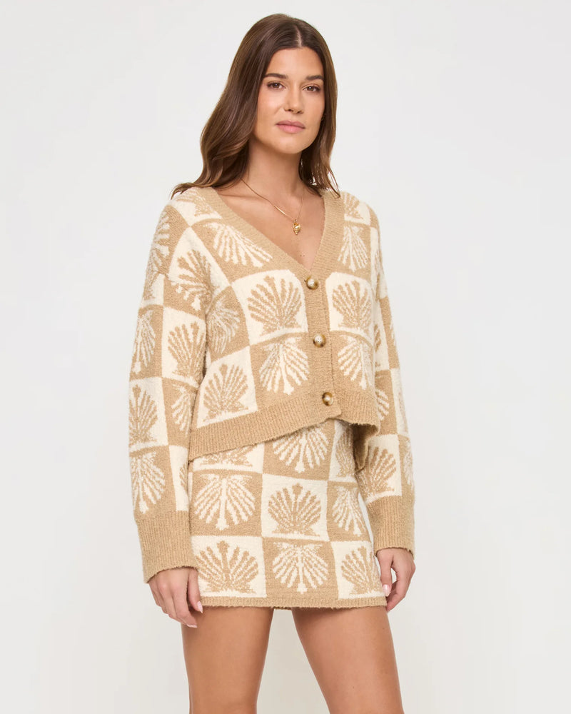 LSPACE - SHELL BE THERE CARDIGAN SEASHELL JACQUARD