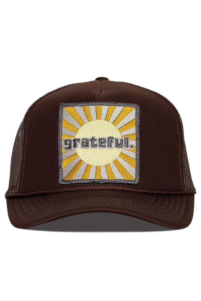 FRIDAY FEELIN - GRATEFUL TRUCKER HAT BROWN