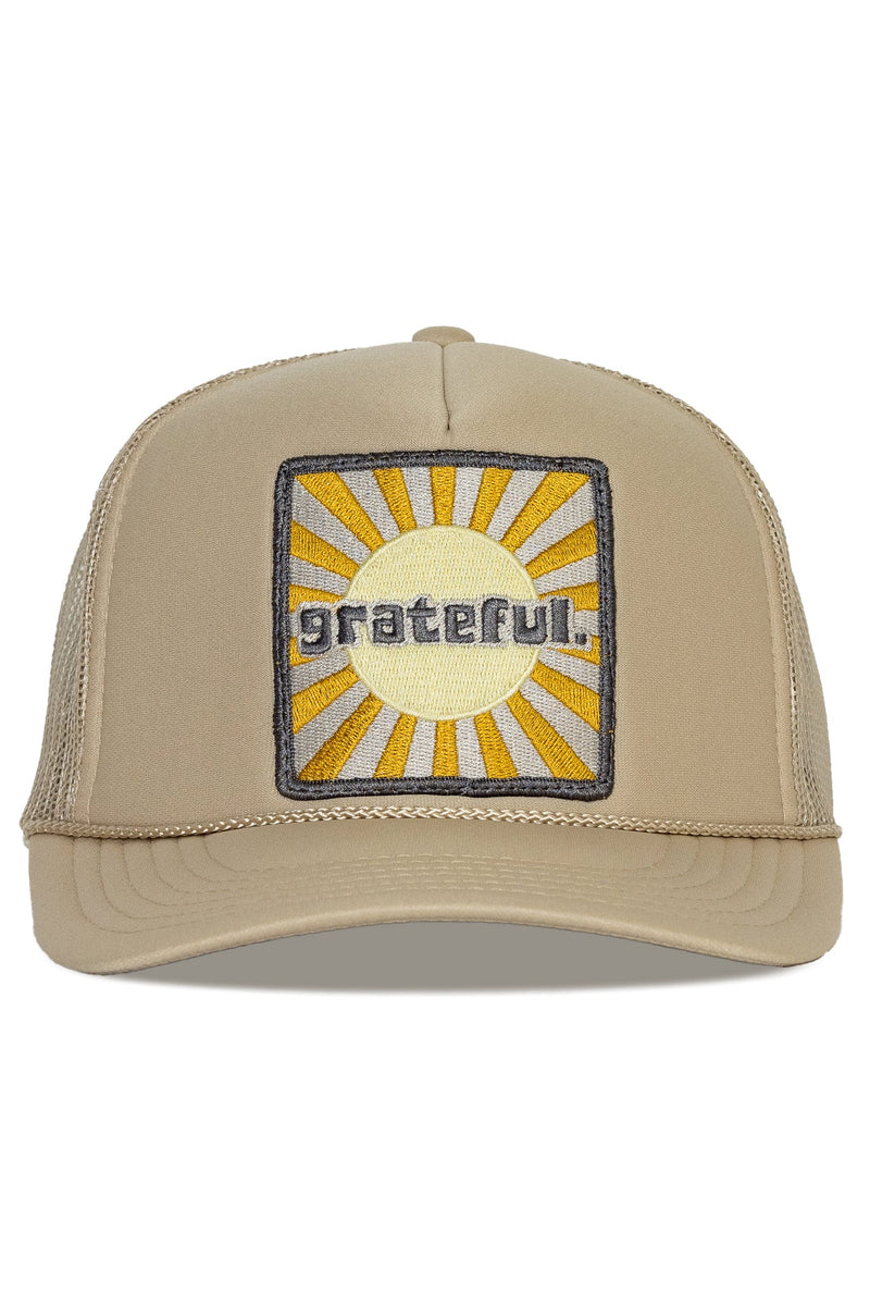 FRIDAY FEELIN - GRATEFUL TRUCKER HAT TAN