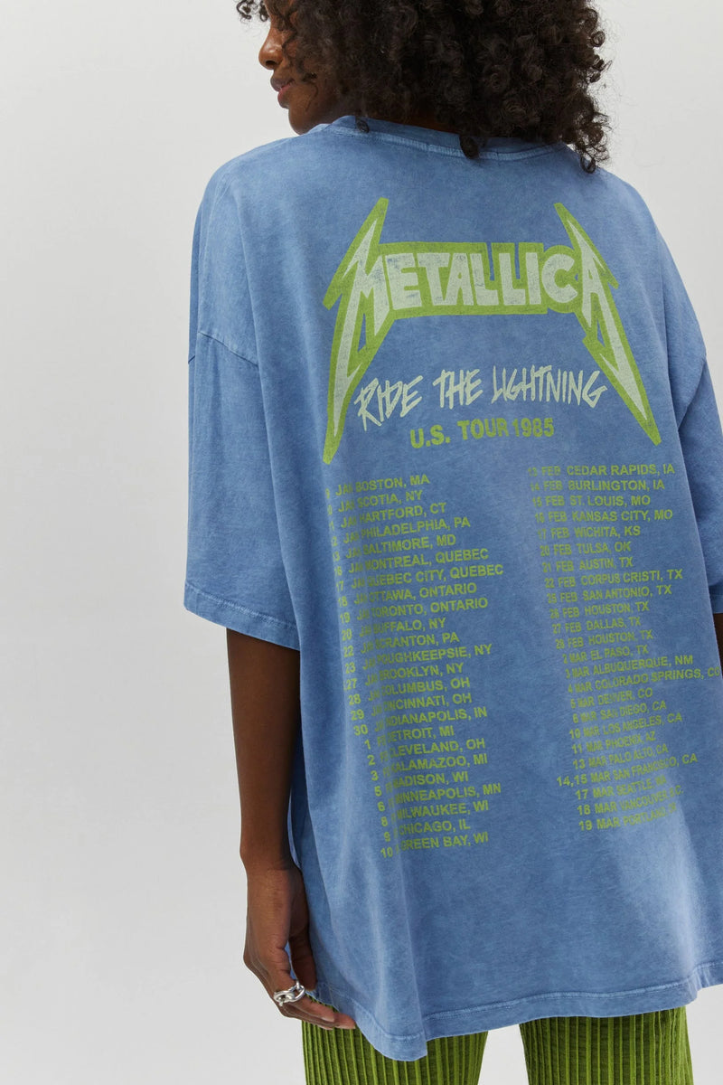 DAYDREAMER - METALLICA US TOUR 1985 OS TEE IN DUSTY BLUE