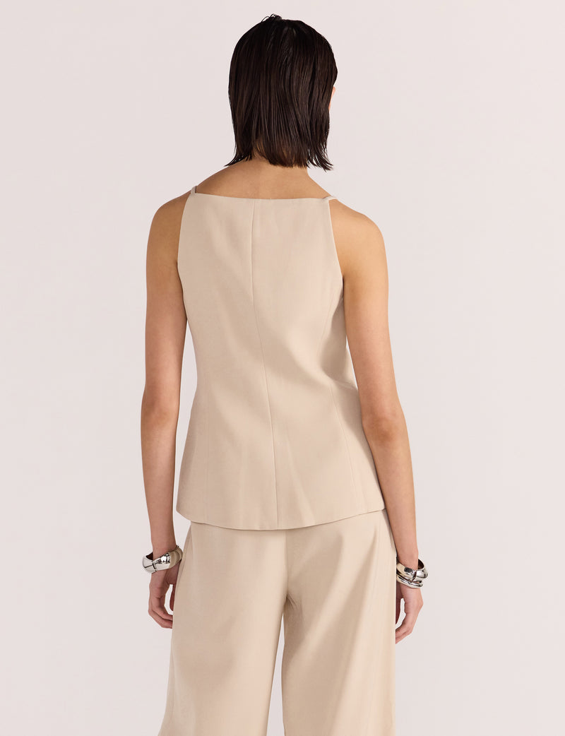 STAPLE THE LABEL - HAYDEN LONGLINE VEST BEIGE