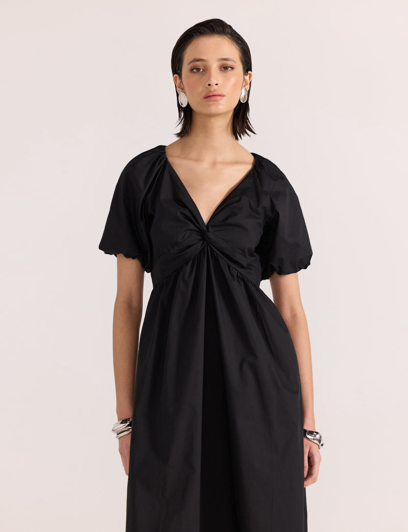 STAPLE THE LABEL - ILANA TWIST FRONT DRESS BLACK