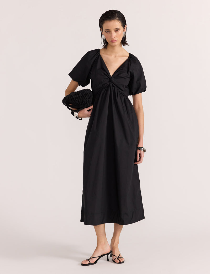 STAPLE THE LABEL - ILANA TWIST FRONT DRESS BLACK