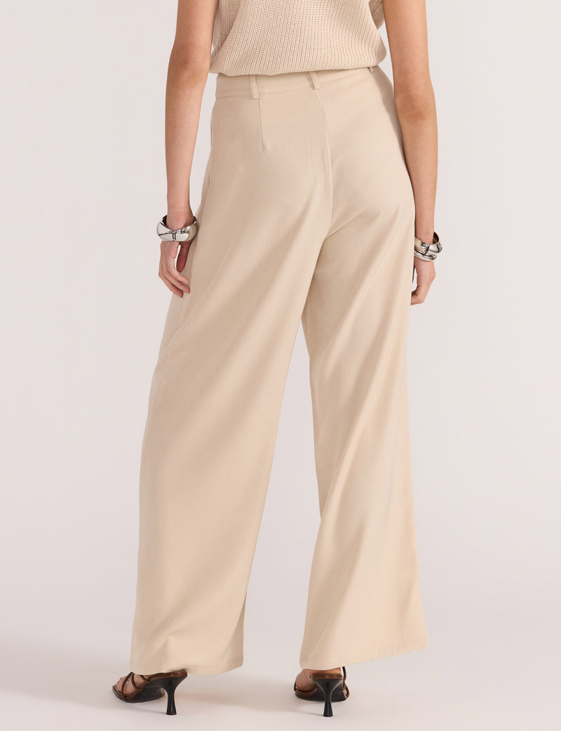 STAPLE THE LABEL - HAYDEN WIDE LEG PANT BEIGE