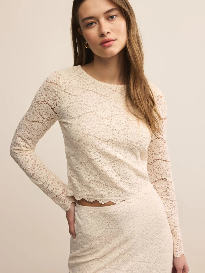 Z SUPPLY - VIA LACE MIDI SKIRT CLOUD