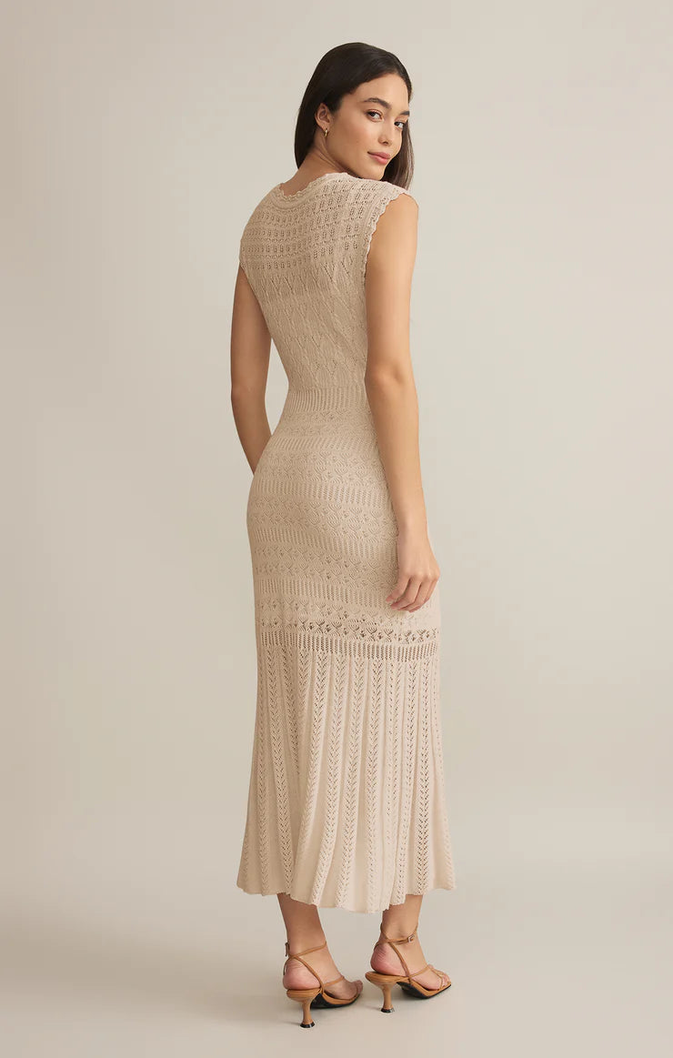 Z SUPPLY - MARSELLA CROCHET MIDI DRESS SEA SALT