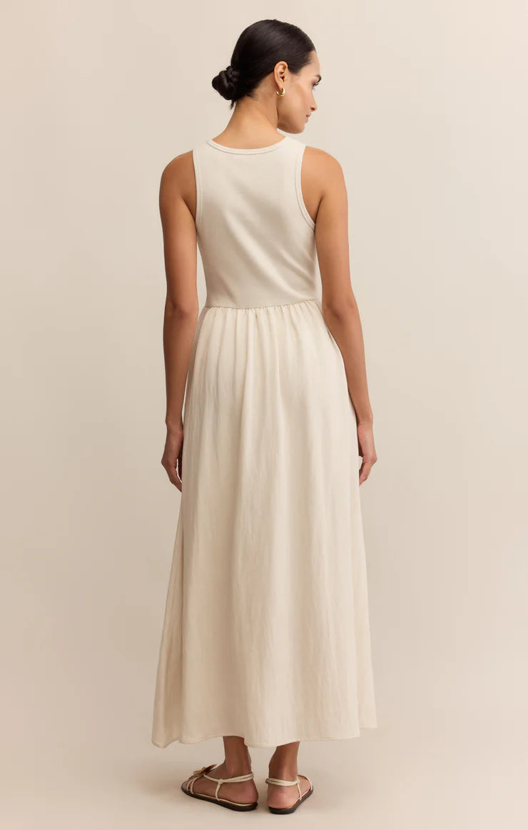 Z SUPPLY - CHARLOTTE RIB MIDI DRESS CRYSTAL