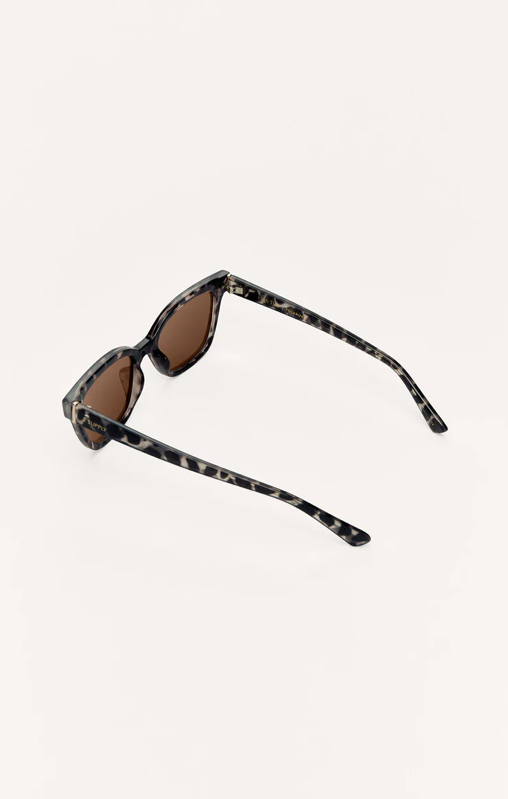 Z SUPPLY - HIGH TIDE POLARIZED SUNGLASSES MARBLED TORT BRONZE