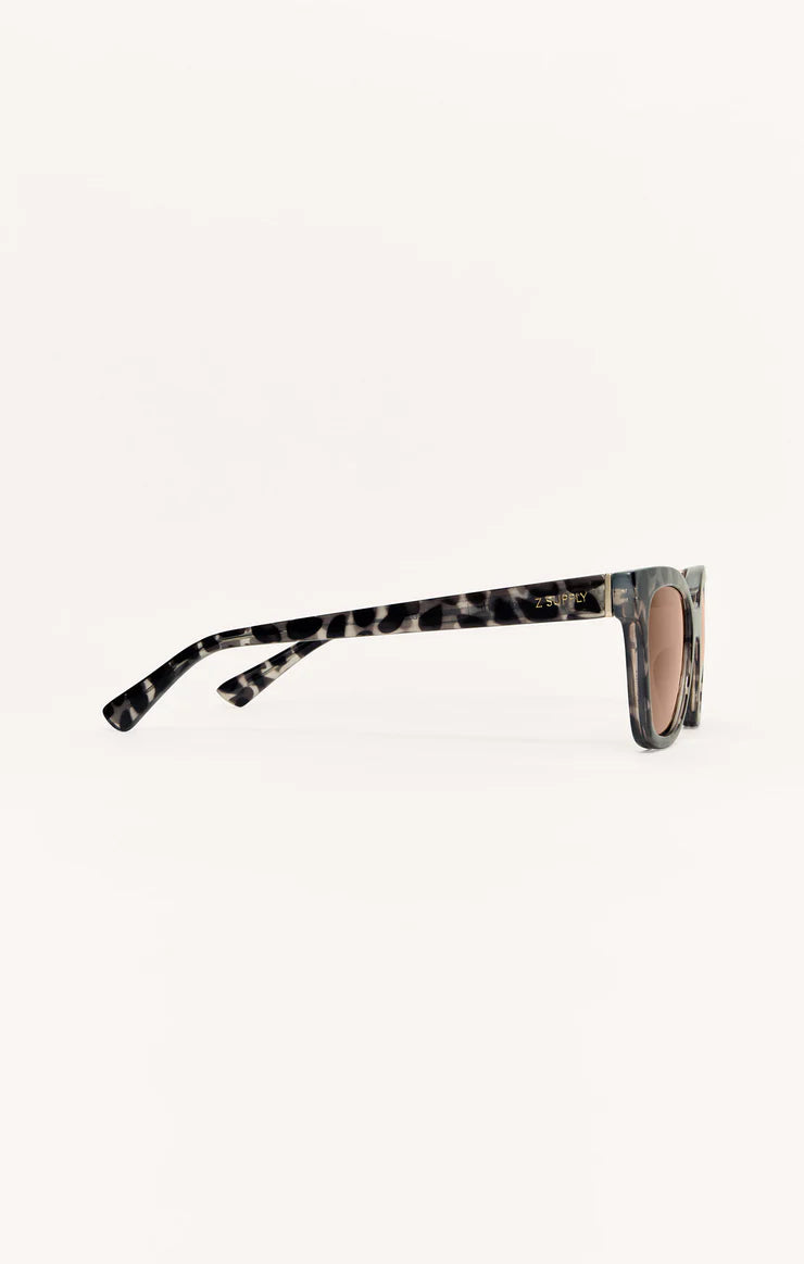 Z SUPPLY - HIGH TIDE POLARIZED SUNGLASSES MARBLED TORT BRONZE