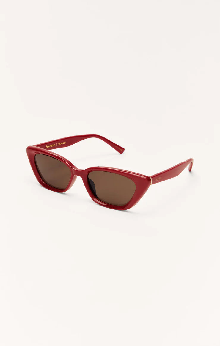 Z SUPPLY - STAYCATION POLARIZED SUNGLASSES MERLOT BROWN