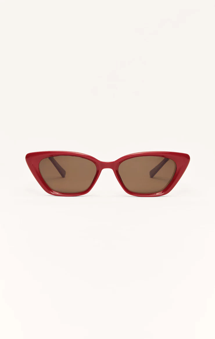 Z SUPPLY - STAYCATION POLARIZED SUNGLASSES MERLOT BROWN