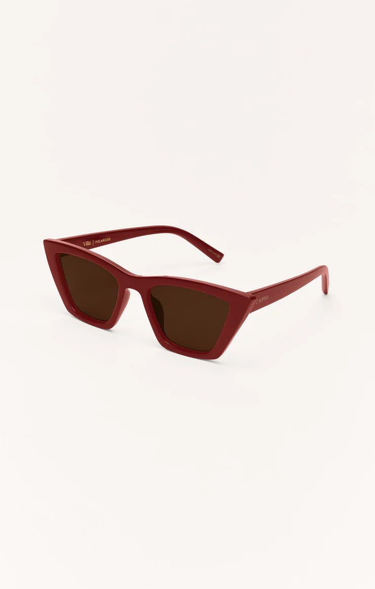 Z SUPPLY - VILLA POLARIZED SUNGLASSES MERLOT BROWN