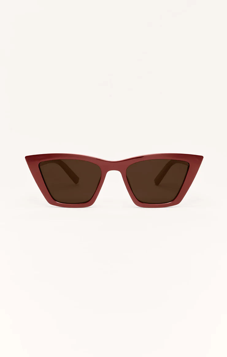 Z SUPPLY - VILLA POLARIZED SUNGLASSES MERLOT BROWN