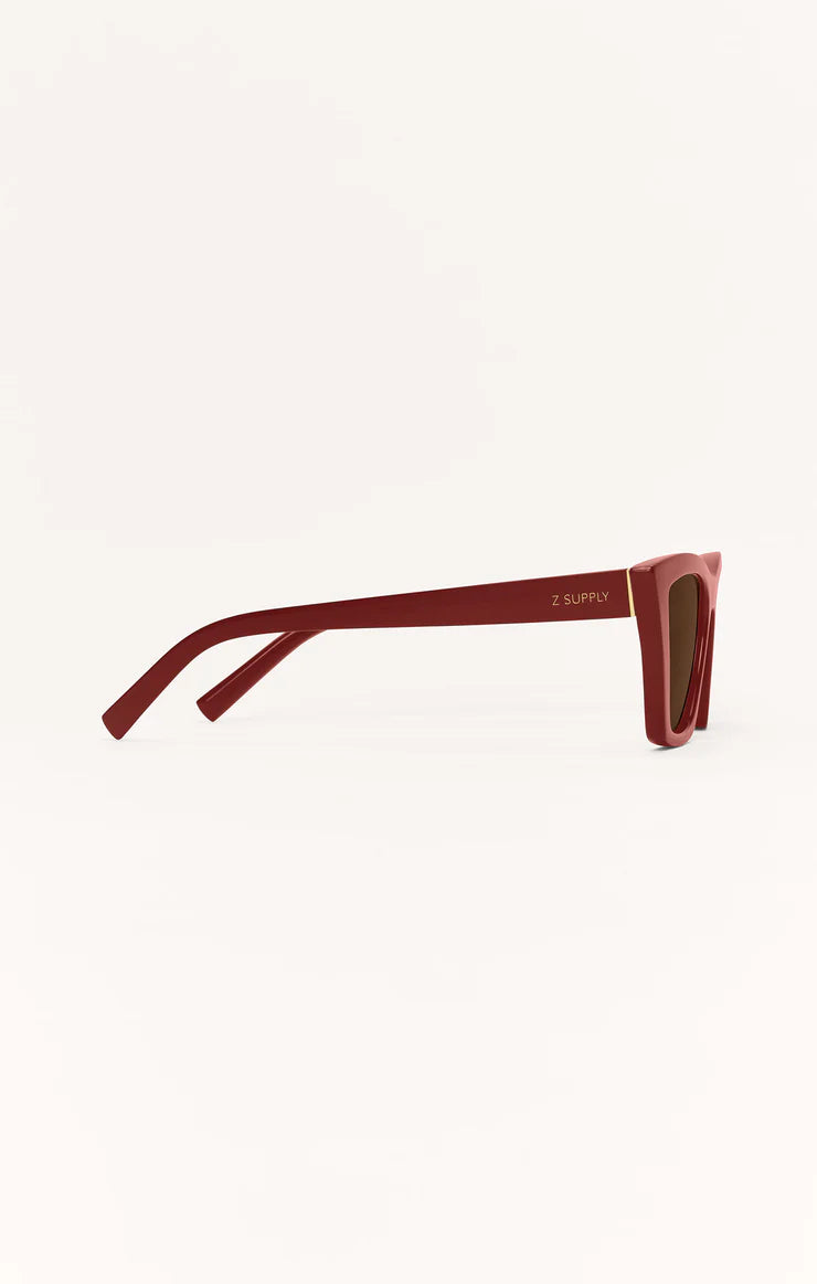 Z SUPPLY - VILLA POLARIZED SUNGLASSES MERLOT BROWN