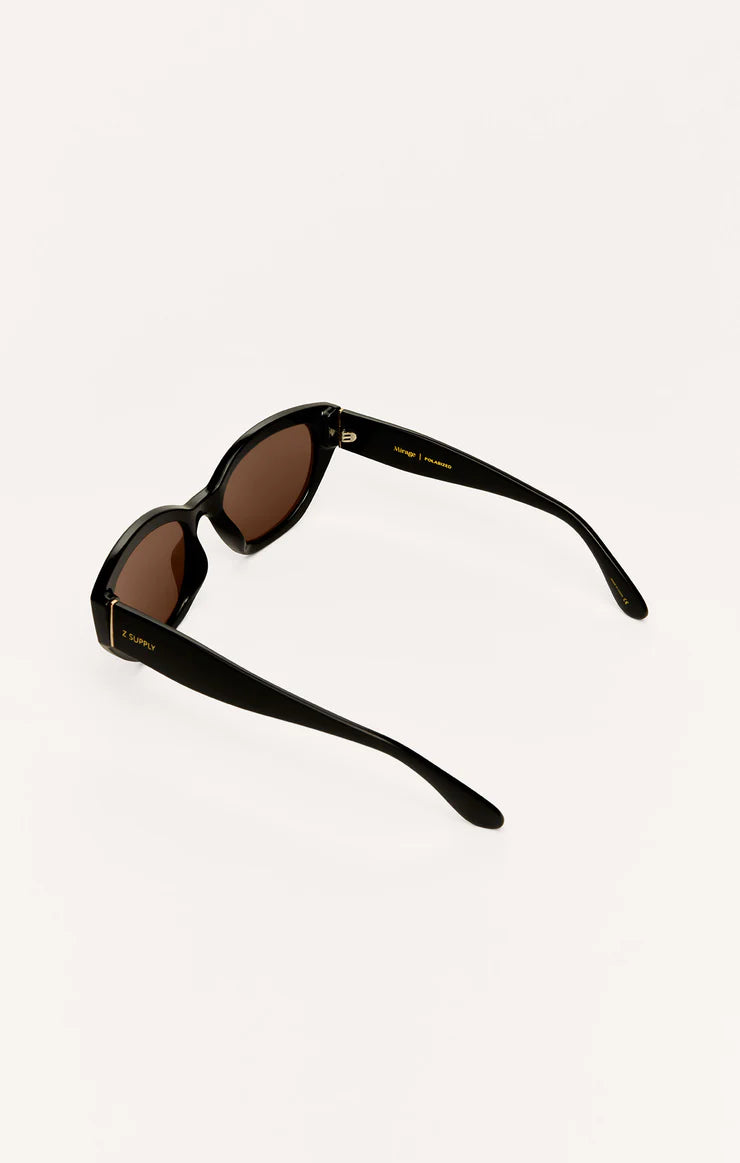 Z SUPPLY - MIRAGE SUNGLASSES POLISHED BLACK BROWN
