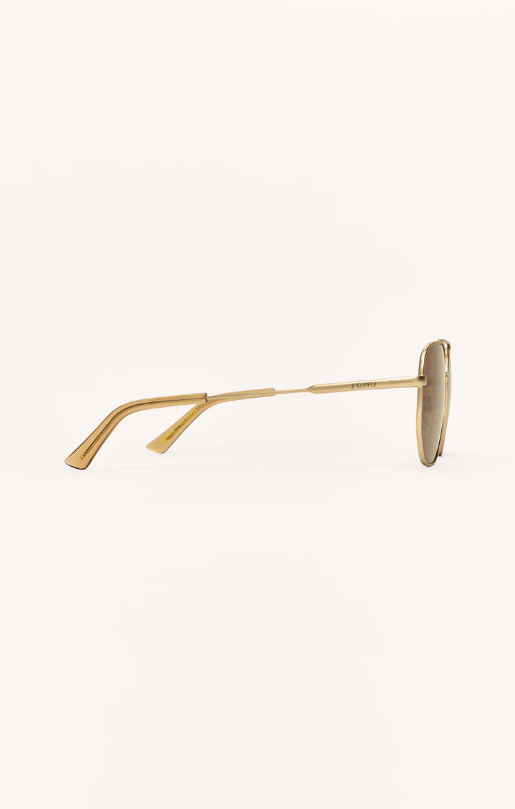 Z SUPPLY - HIGHWAY POLARIZED SUNGLASSES GOLD BROWN