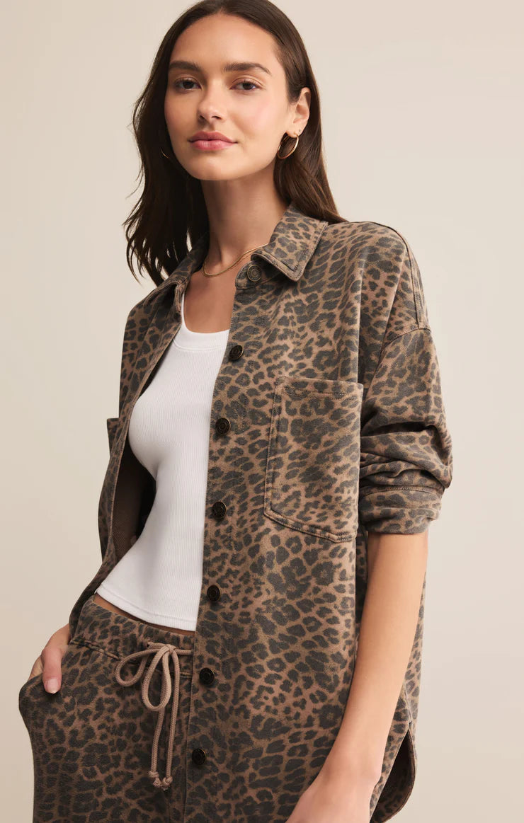 Z SUPPLY - ALL DAY LEOPARD JACKET DESERT TAN