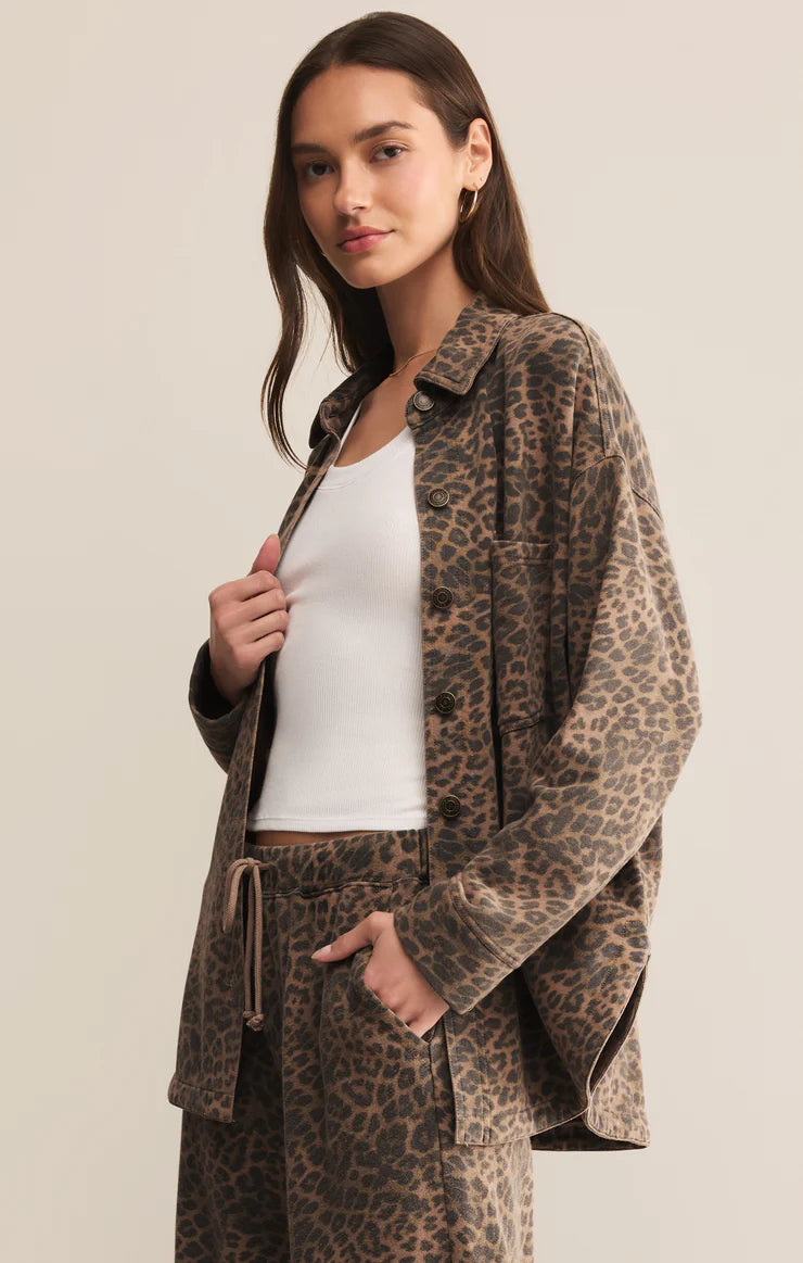 Z SUPPLY - ALL DAY LEOPARD JACKET DESERT TAN