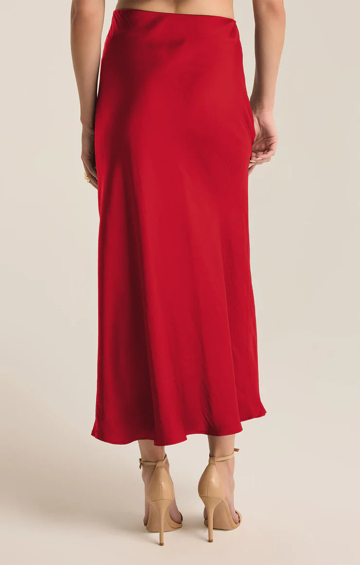 Z SUPPLY - EUROPA POLY SHEEN SKIRT HAUTE RED