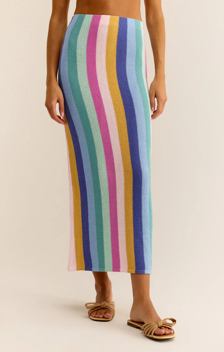 Z SUPPLY - IMAN PRISM SKIRT CABANA TEAL