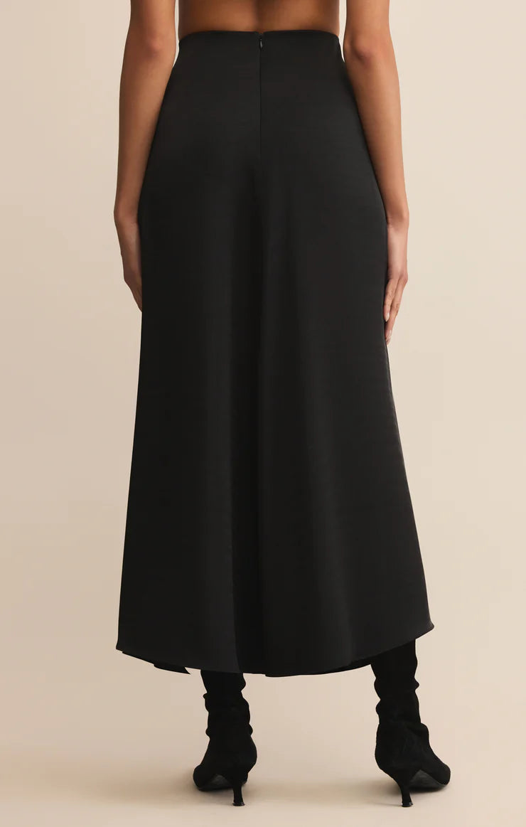 Z SUPPLY - NORTHPOINTE SATIN MIDI SKIRT BLACK