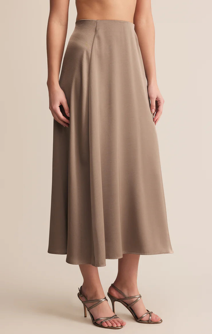 Z SUPPLY - NORTHPOINTE SATIN MIDI SKIRT MOONLIGHT
