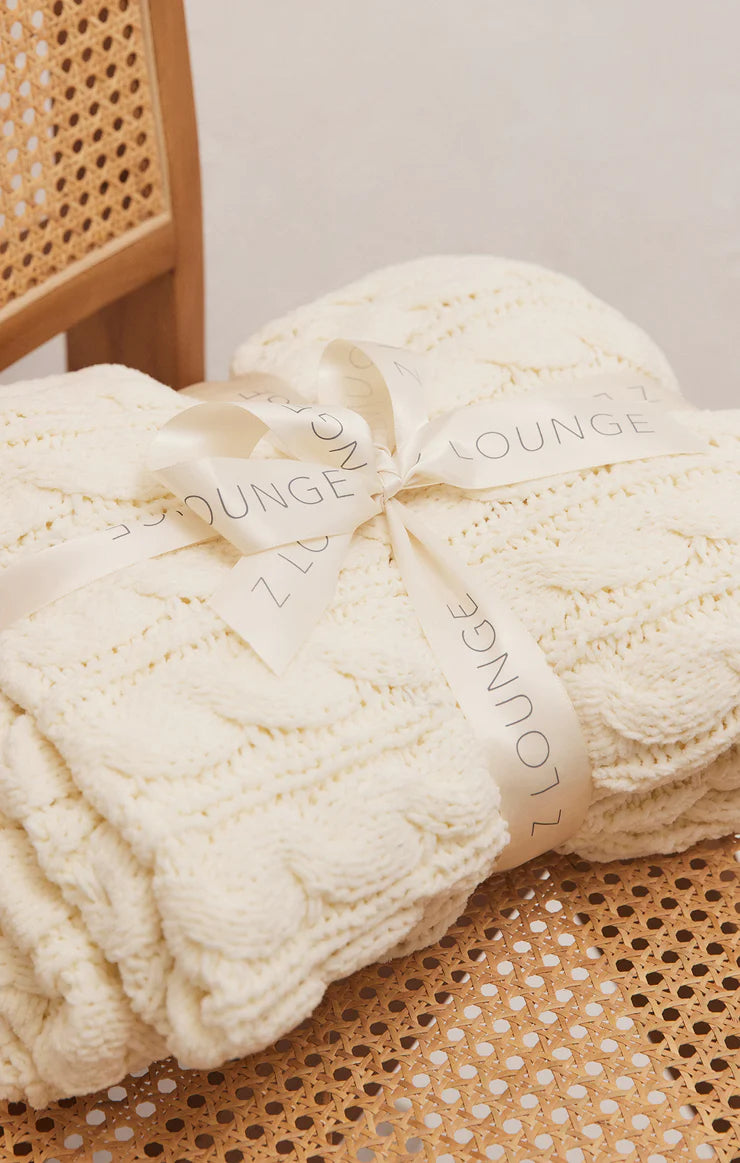 Z SUPPLY - PLUSH CABLE KNIT BLANKET
