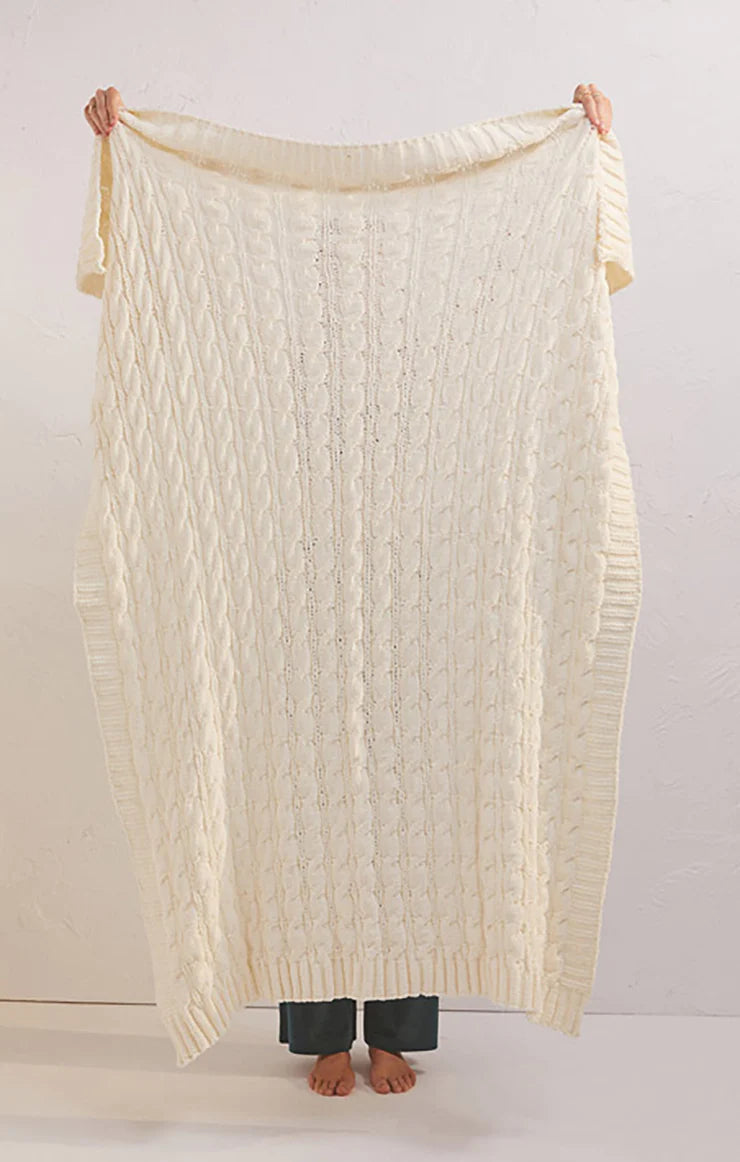 Z SUPPLY - PLUSH CABLE KNIT BLANKET