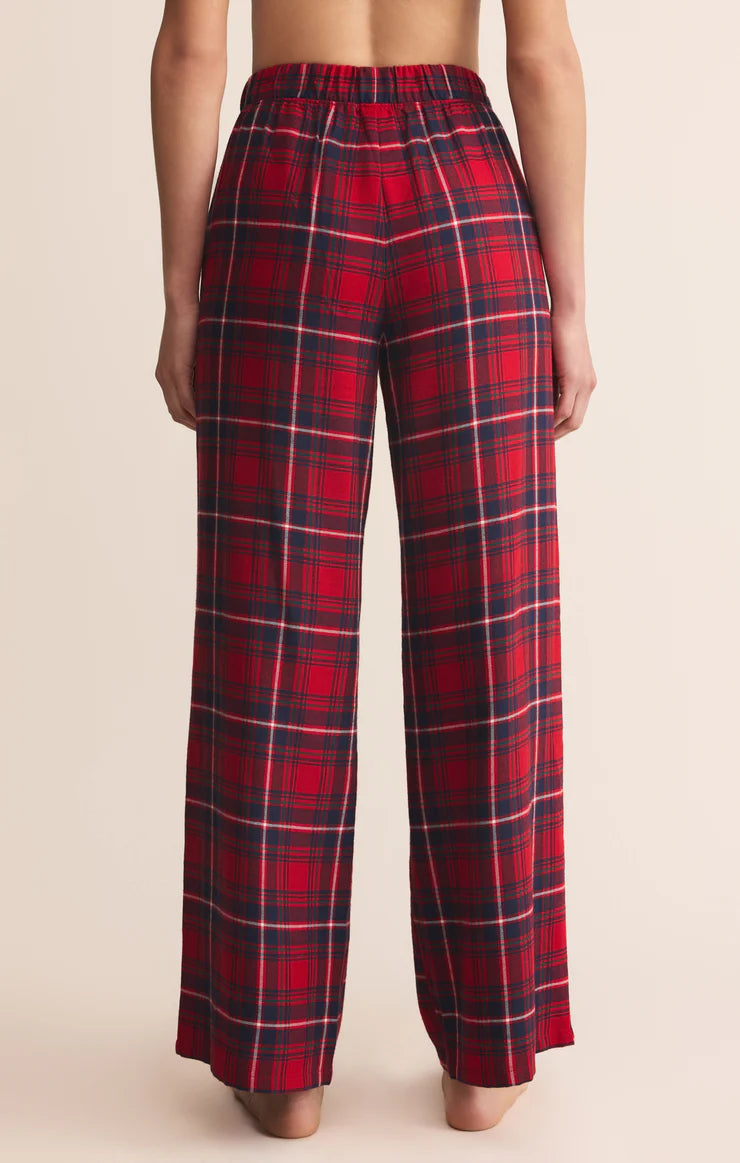 Z SUPPLY - HANGOUT PLAID PANT HAUTE RED