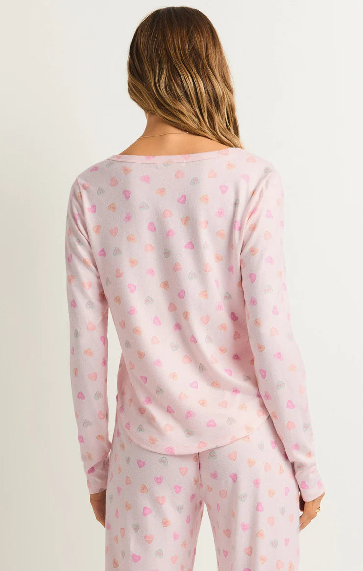Z SUPPLY - CANDY HEARTS LONG SLEEVE TOP