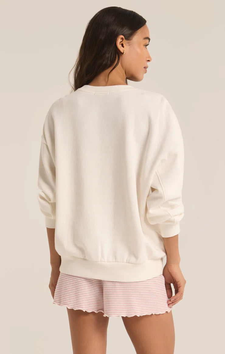 Z SUPPLY - OVERSIZED WEEKENDS SWEATSHIRT BONE