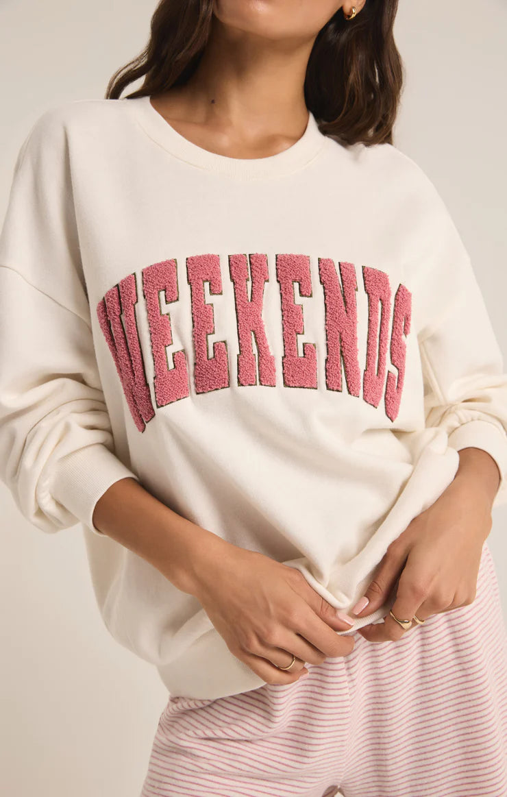 Z SUPPLY - OVERSIZED WEEKENDS SWEATSHIRT BONE