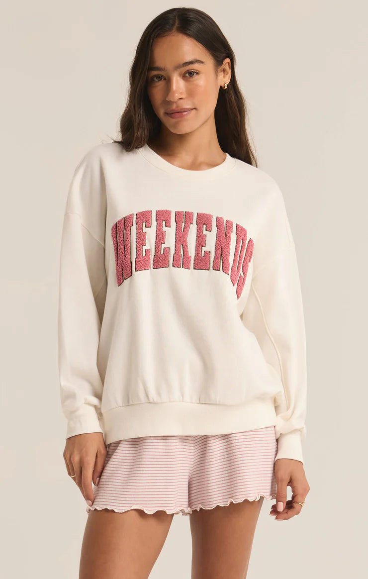 Z SUPPLY - OVERSIZED WEEKENDS SWEATSHIRT BONE