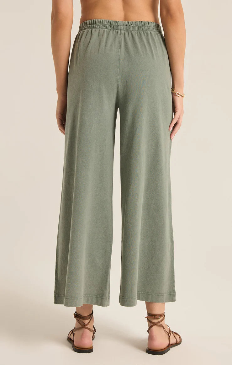 Z SUPPLY - SCOUT COTTON JERSEY POCKET PANT PALM GREEN