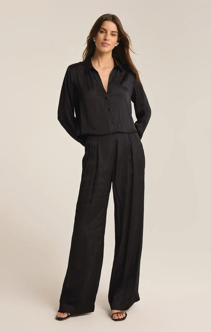 Z SUPPLY - LISSE WIDE LEG PANT BLACK