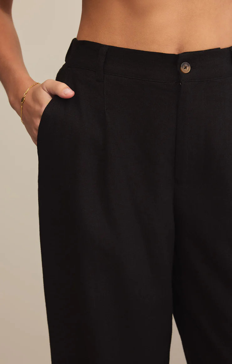 Z SUPPLY - TOPANGA LINEN PANT BLACK