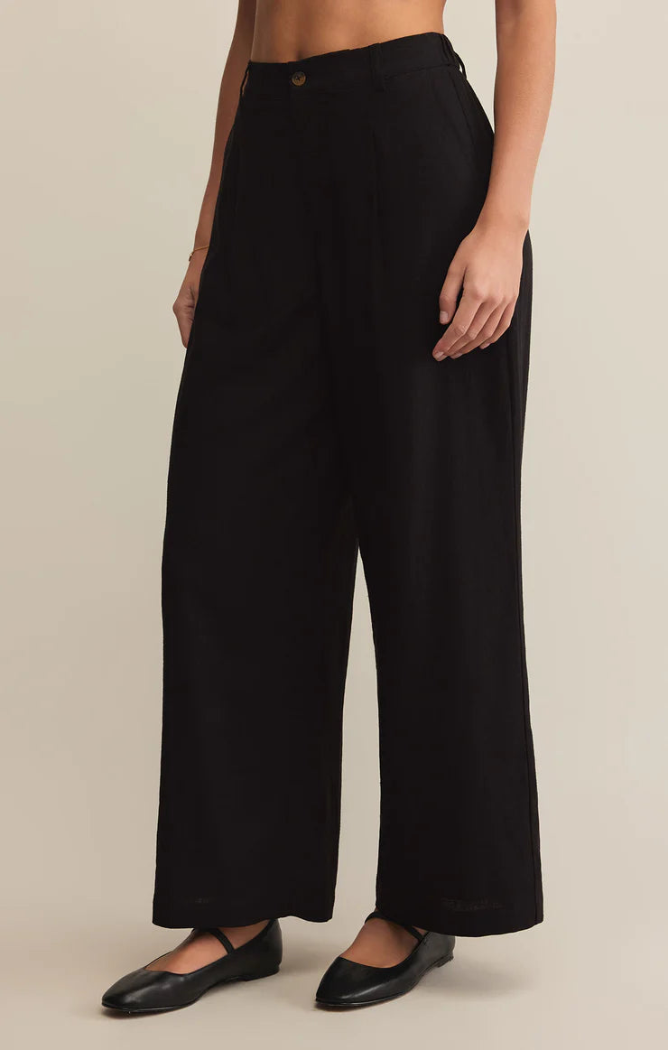 Z SUPPLY - TOPANGA LINEN PANT BLACK
