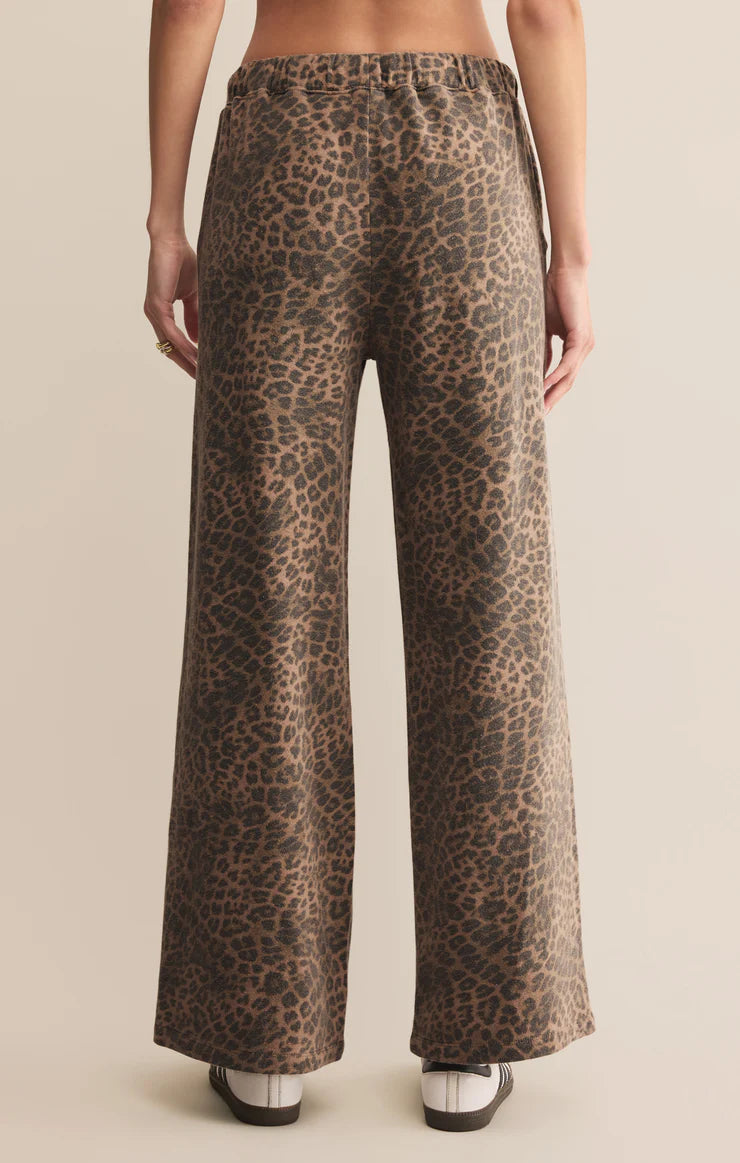 Z SUPPLY - HUNTER KNIT LEOPARD PANT DESERT TAN