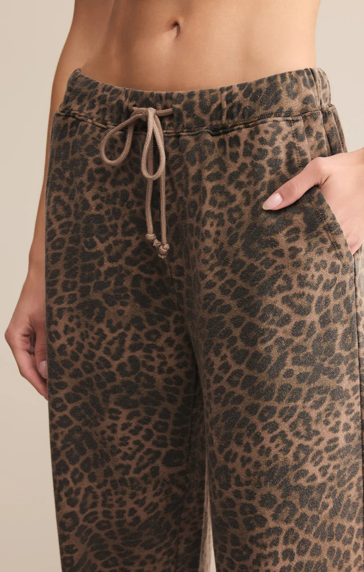 Z SUPPLY - HUNTER KNIT LEOPARD PANT DESERT TAN