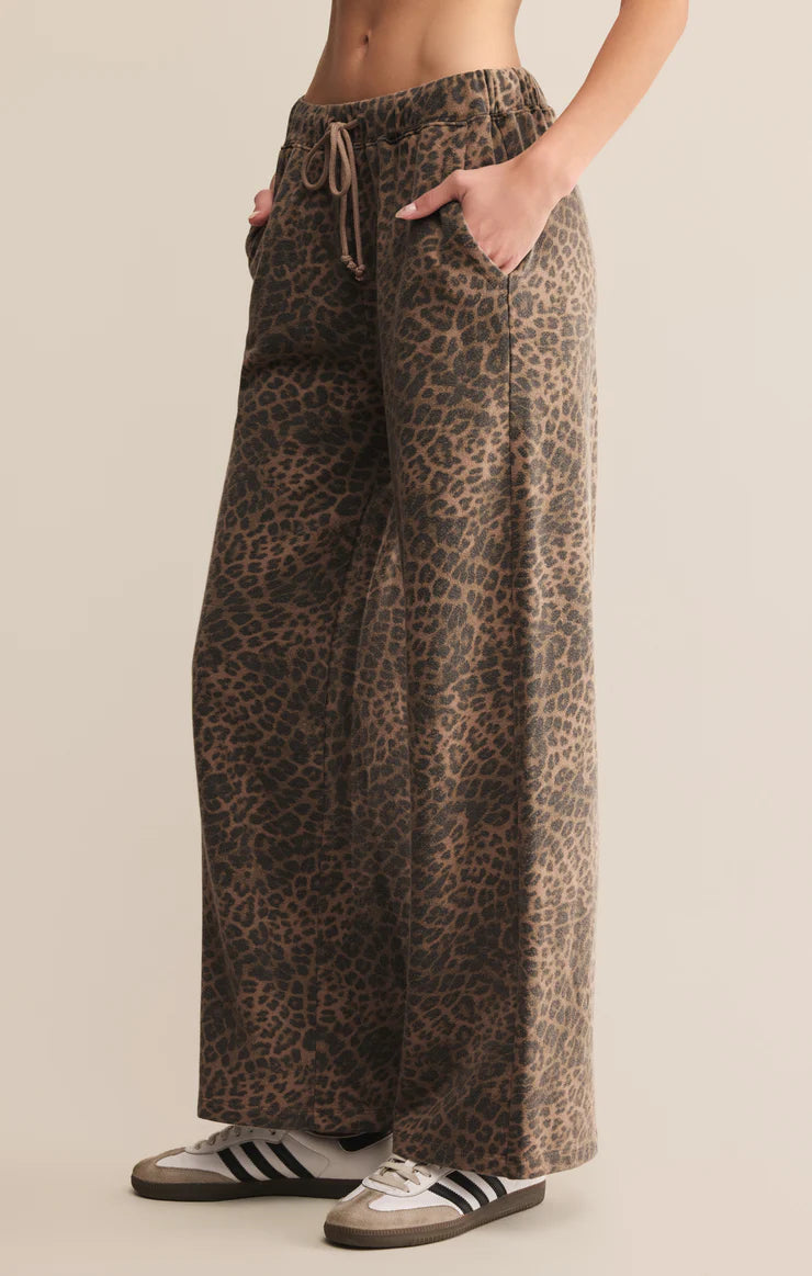 Z SUPPLY - HUNTER KNIT LEOPARD PANT DESERT TAN
