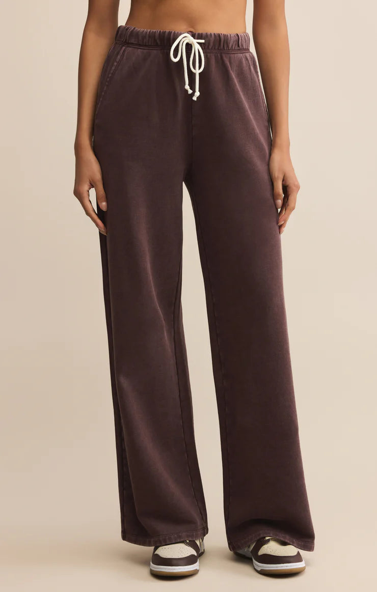 Z SUPPLY - HUNTER KNIT PANT CHOCOLATE CHERRY