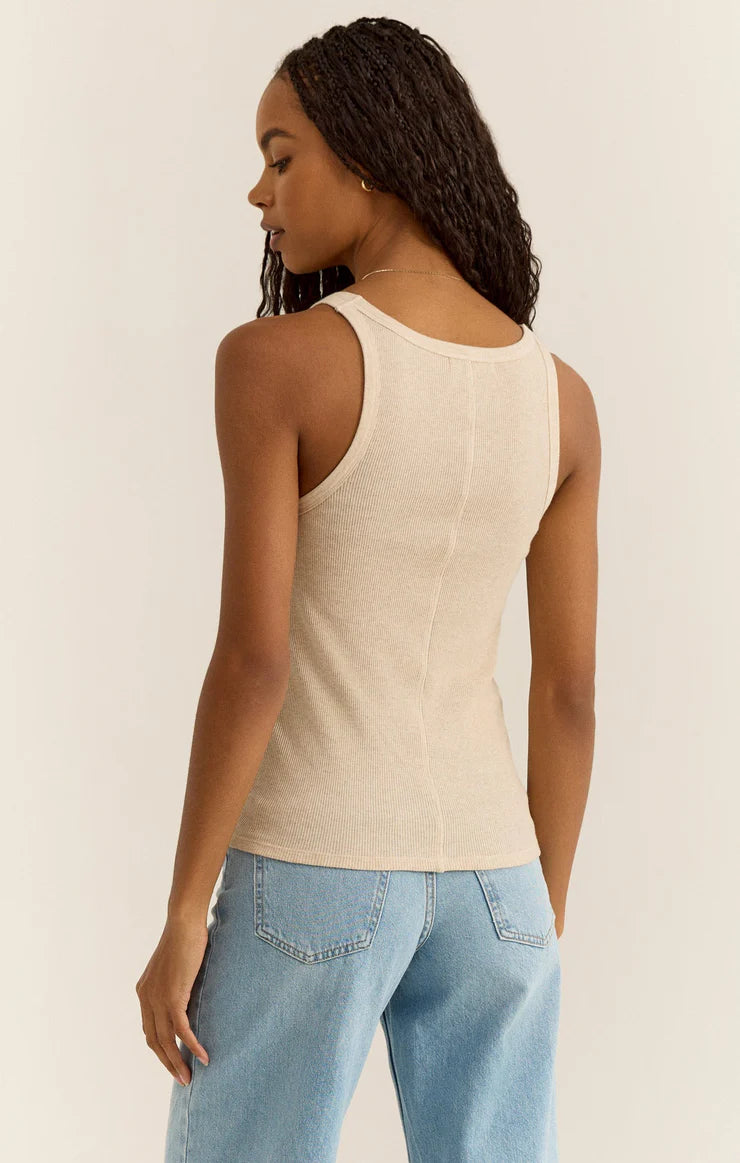 Z SUPPLY - TORREN RIB TANK LIGHT OATMEAL HEATHER