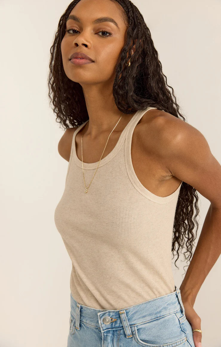 Z SUPPLY - TORREN RIB TANK LIGHT OATMEAL HEATHER