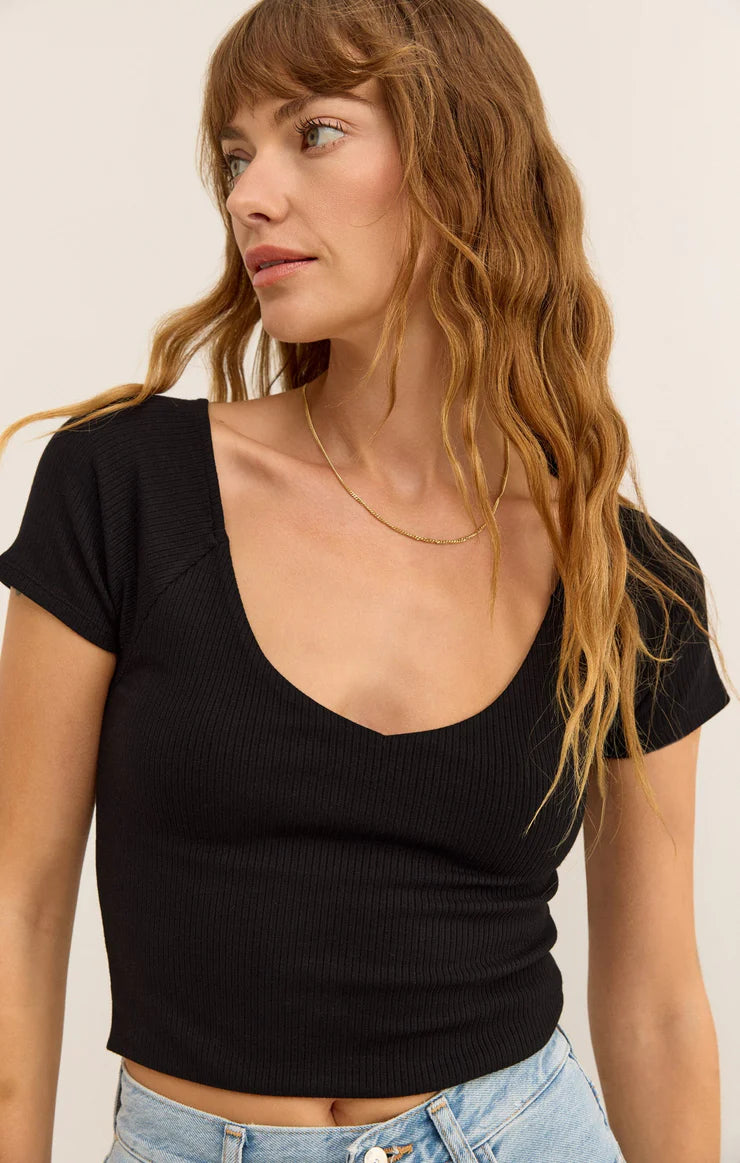 Z SUPPLY - KALLEN RIB TOP BLACK