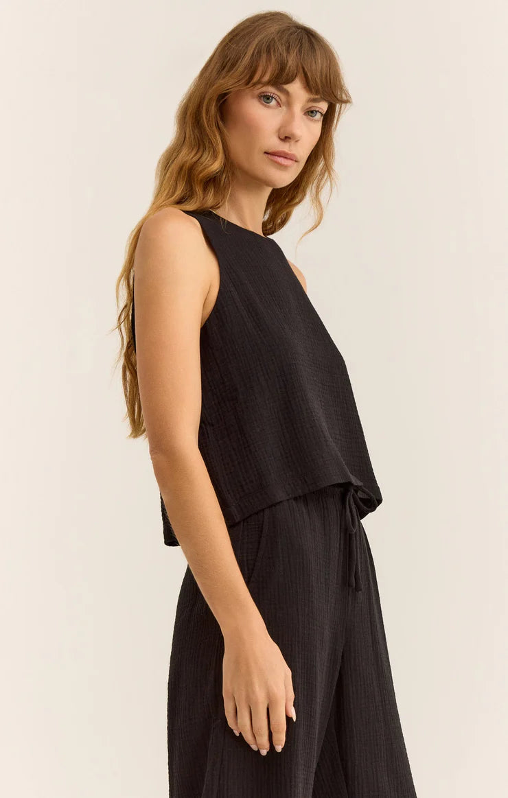 Z SUPPLY - BEAU GAUZE TOP BLACK