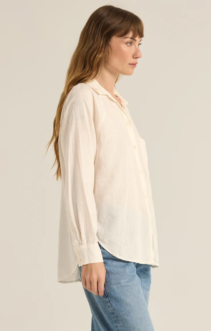 Z SUPPLY - THE PERFECT LINEN TOP WHITE