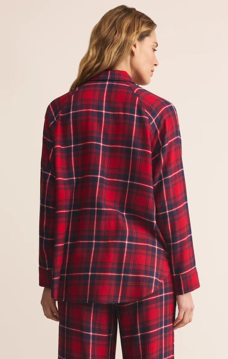 Z SUPPLY - RIVER PLAID BUTTON UP RED HAUTE