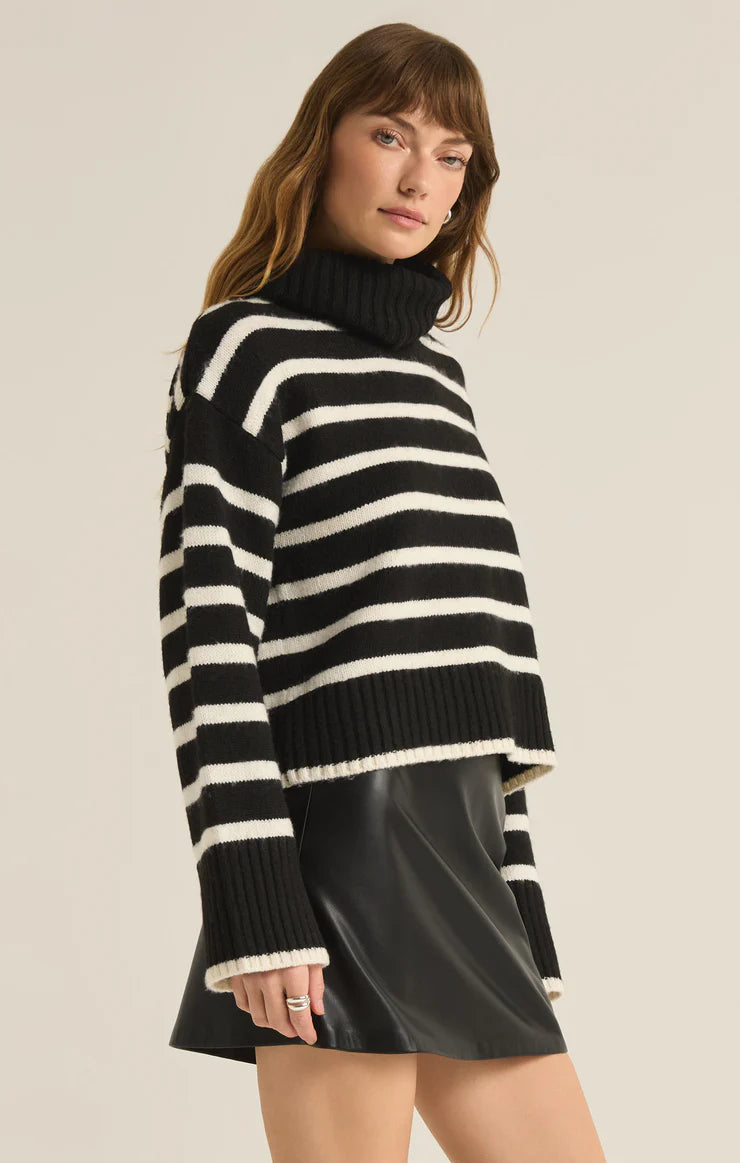 Z SUPPLY - JOSEPHINE STRIPE SWEATER BLACK