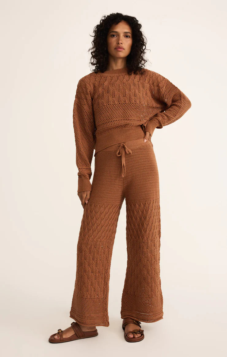 Z SUPPLY - RUE CROCHET SWEATER TEAKWOOD