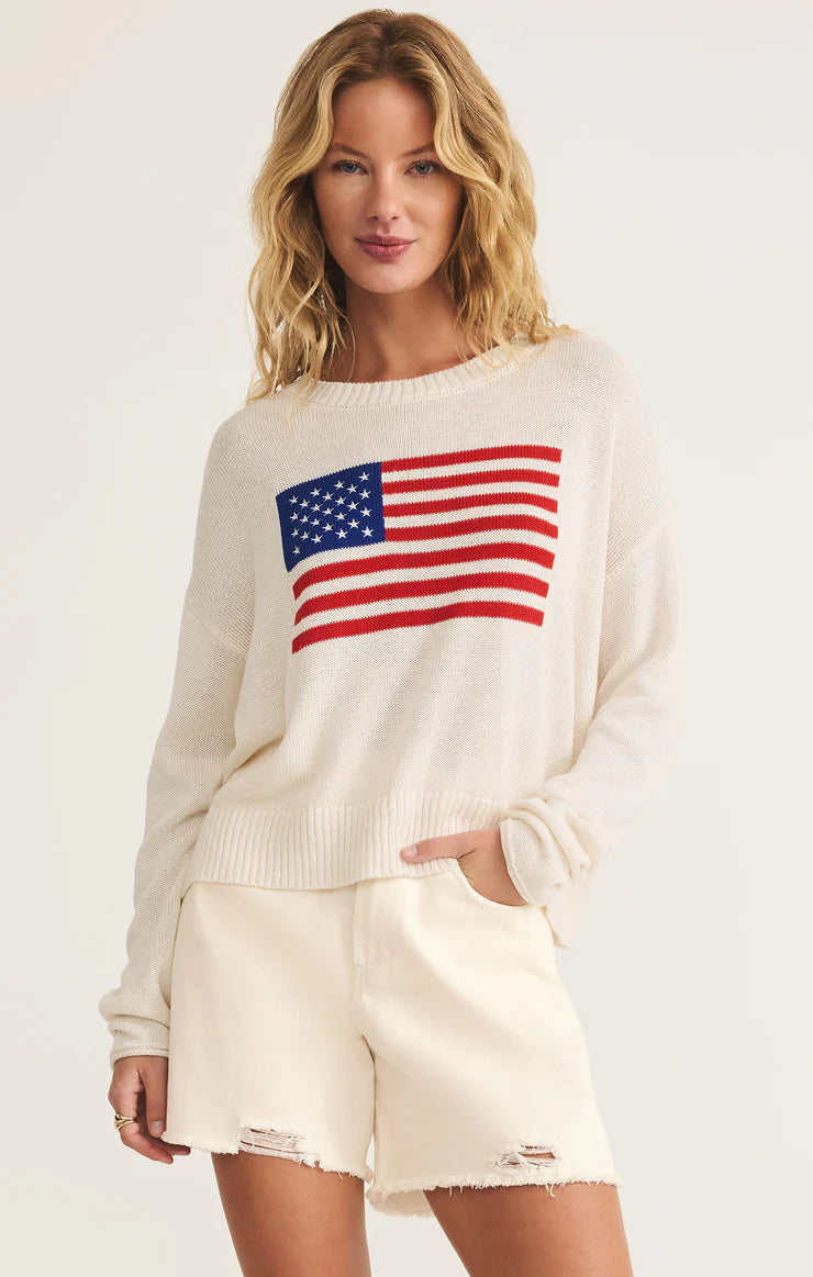 Z SUPPLY - SIENNA PATRIOT SWEATER SEA SALT